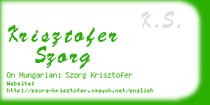 krisztofer szorg business card